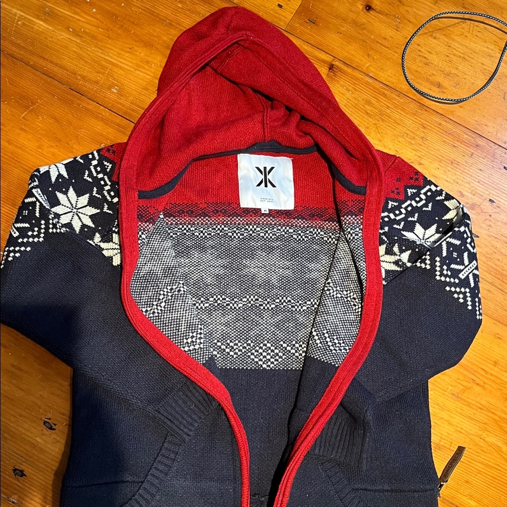Onepiece Red and Blue Marius Patterned Onesie by famous Swedish brand. Wool. - Picture 4 of 6